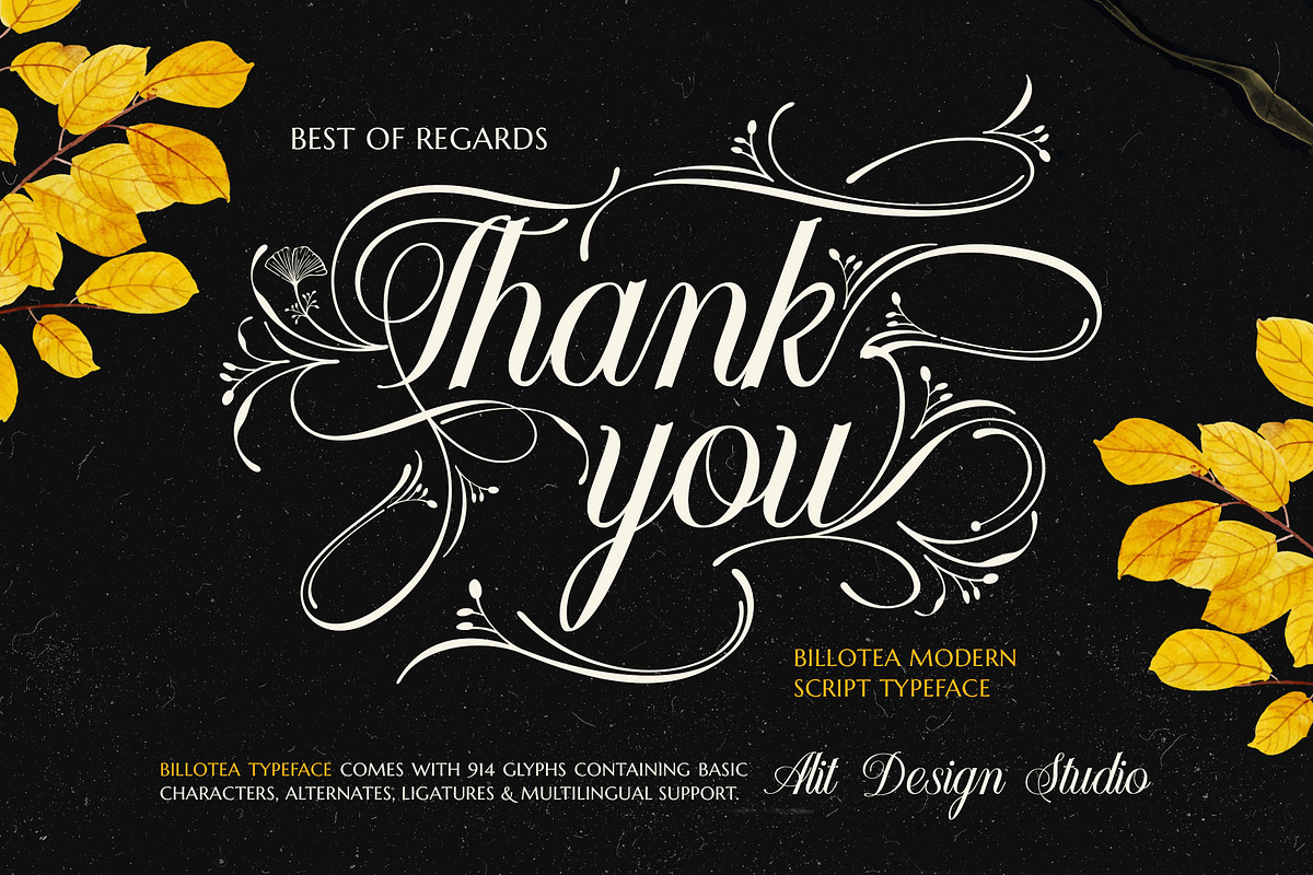 Billotea Typeface, a Script Font by alit design (Photo 20 of 20)
