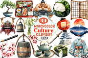 Japanese Culture Clipart Set, an Illustration by DreamCafeArt (Thumbnail 1 of 5)
