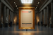 Golden Frame Art Mockups on Museum, a Mockup by Luuqas Design (Thumbnail 2 of 3)