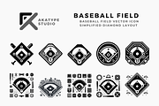 Baseball Field Icon, a Solid Icon by Akatype Studio (Thumbnail 1 of 3)