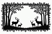 Deer Forest Frame Silhouette Bundle, an Illustration by Designs_River (Thumbnail 5 of 7)