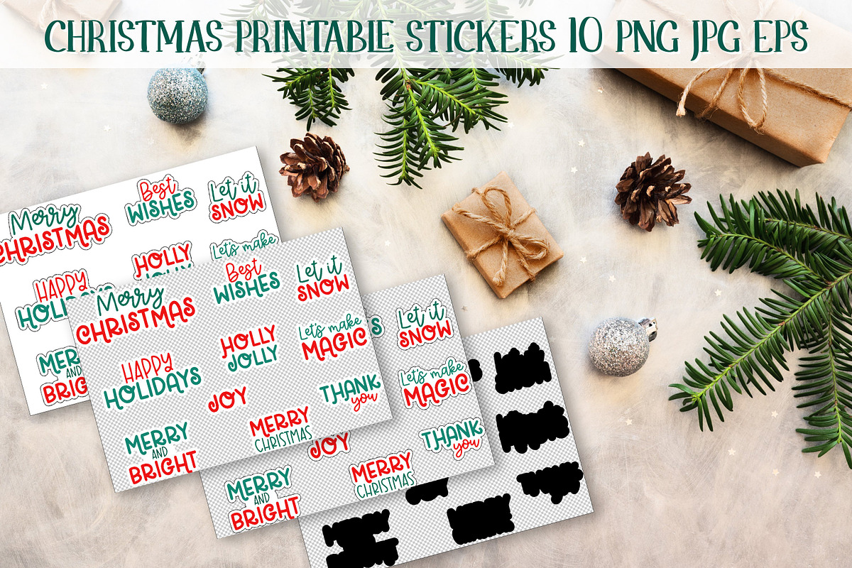 Christmas Stickers, a Print Template by Lenka_X (Photo 2 of 2)