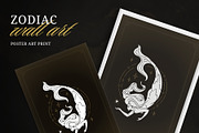 Pisces Zodiac Wall Art, a Person Illustration by Vasya Kobelev (Thumbnail 1 of 7)