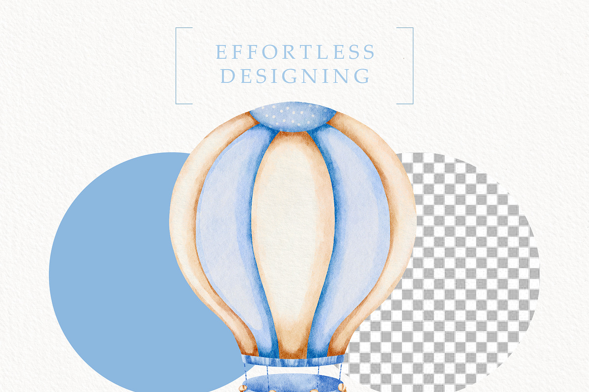 Hot Air Balloon Clipart, a Transportation Illustration by TitaLivingArt (Photo 6 of 11)