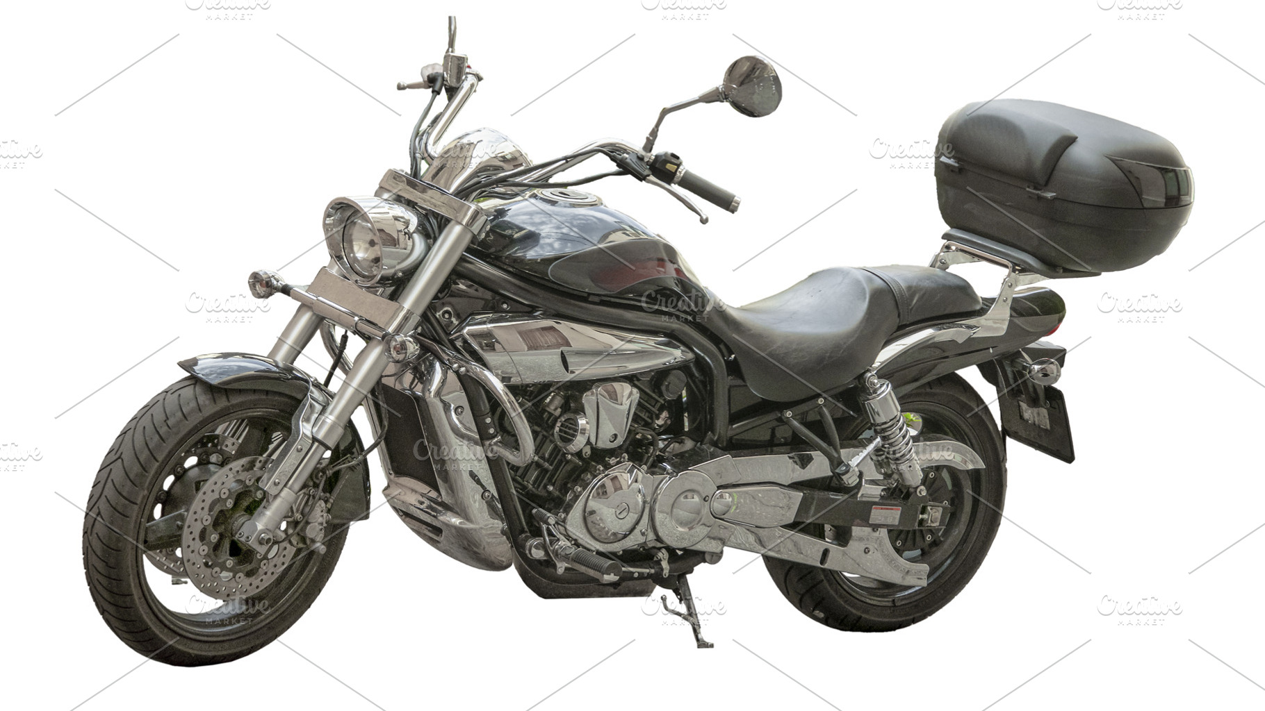 Parked cruiser motorcycle photo, a Transportation Photo by DanFLCreativo