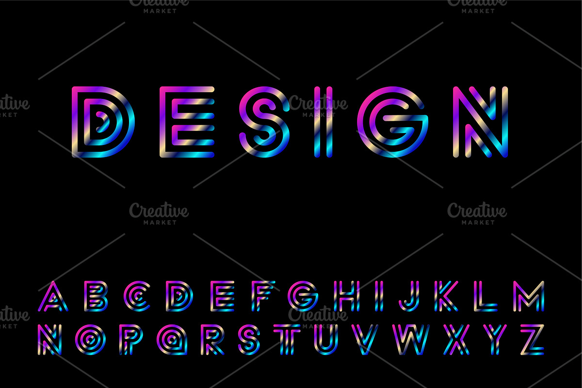 Color striped luxury alphabet, a Solid Icon by ExpressShop (Photo 1 of 4)