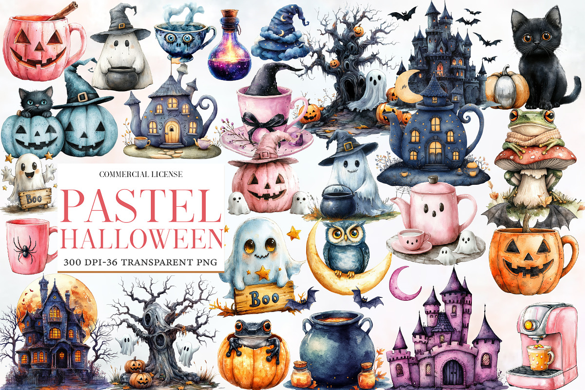 Pastel Halloween Clipart, an Illustration by Designworld (Photo 1 of 5)