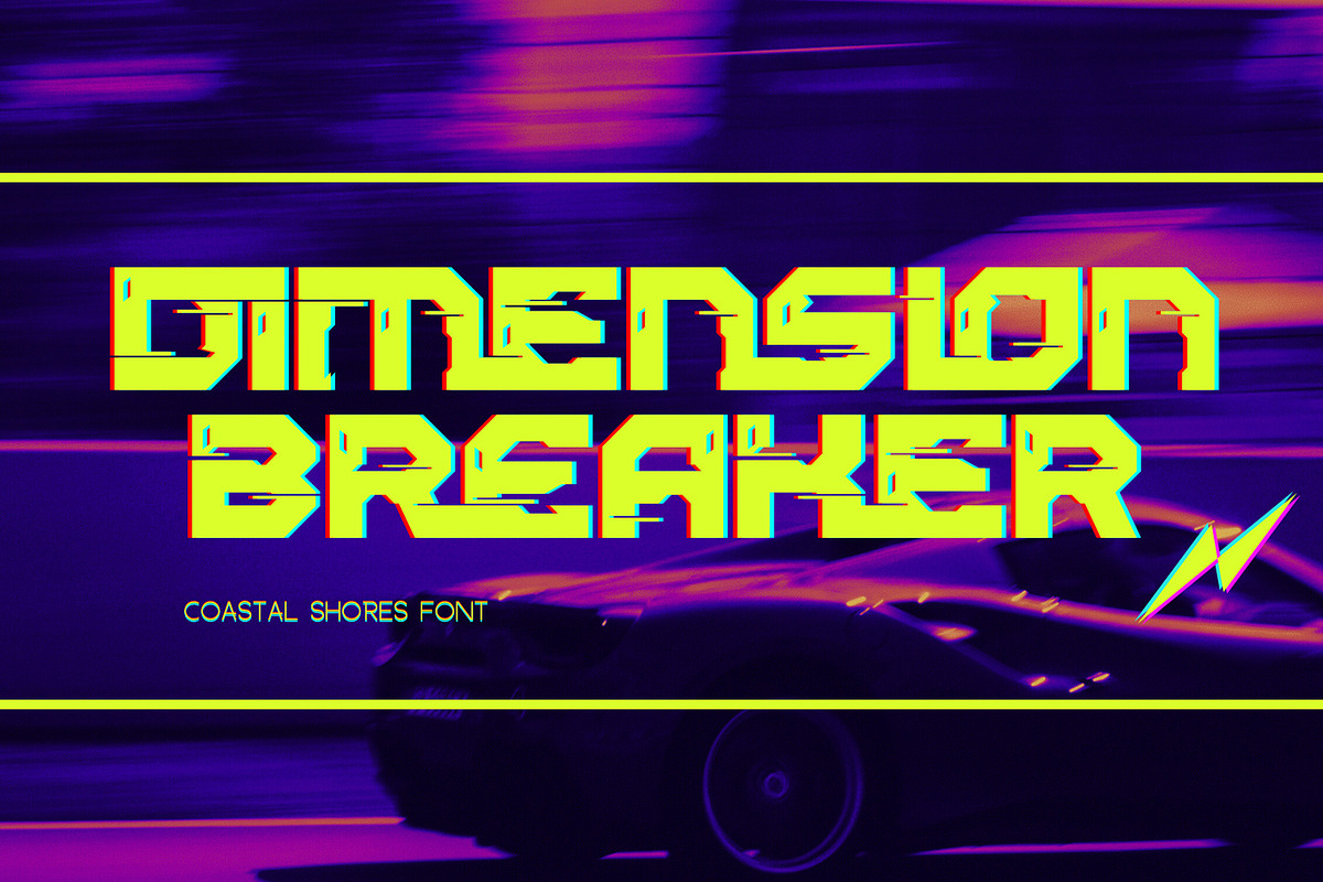 COASTAL SHORES - CYBERPUNK FONT, a Sans Serif Font by 177Studio (Photo 6 of 7)