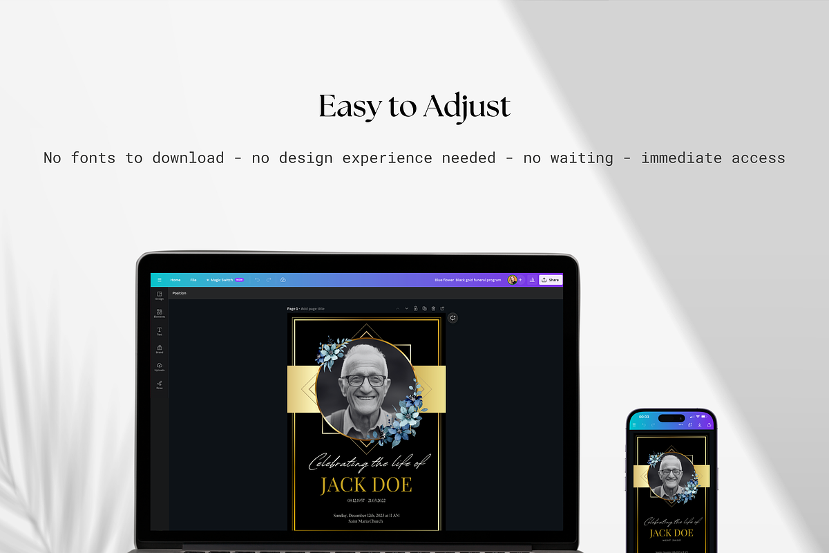 Funeral Program Template Set I Canva, an Invitation Template by The Social Stuff (Photo 8 of 9)