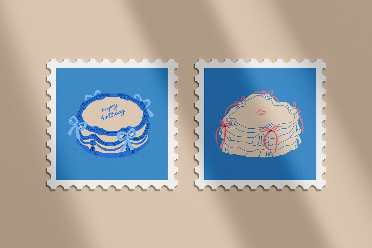 Vintage holiday cakes set, a Food Illustration by Good Studio (Photo 9 of 9)