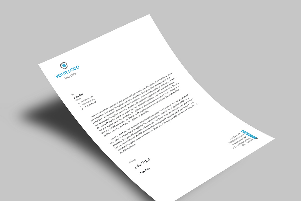 Letterhead, a Stationery Template by designSultan (Photo 2 of 2)