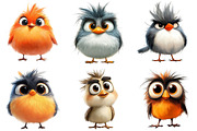 Fluffy Birds Clipart Bundle, an Illustration by Pixels.Craft (Thumbnail 3 of 8)