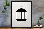 Bird Cage Silhouette SVG, an Object Illustration by newminddesign (Thumbnail 3 of 3)