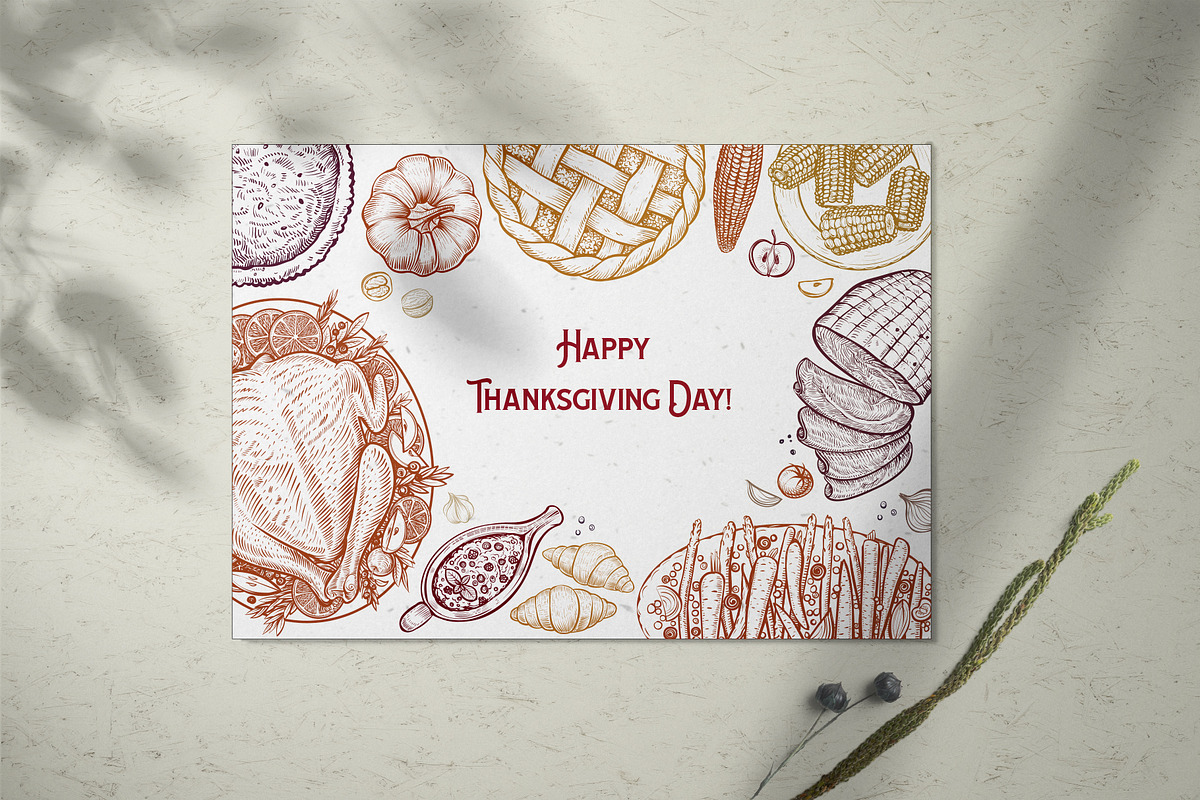 Thanksgiving dinner - Vector food, a Food Illustration by Aquatinta (Photo 7 of 7)
