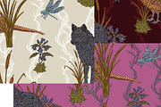 Wolf, Pheasant, Dragonfly, a Pattern Graphic by NayaChu (Thumbnail 4 of 9)