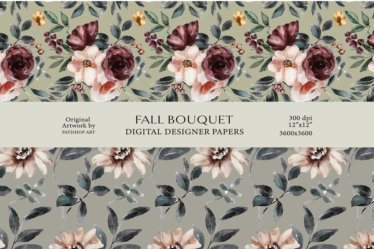 Watercolor Fall Flowers Clipart Set, a Person Illustration by Pink Studio Art (Photo 17 of 19)