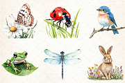 Watercolor Garden Animal Clipart, an Illustration by Libby Wishes (Thumbnail 3 of 6)