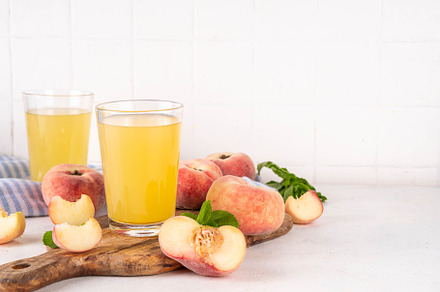 Flat chinese donuts fig peach juice