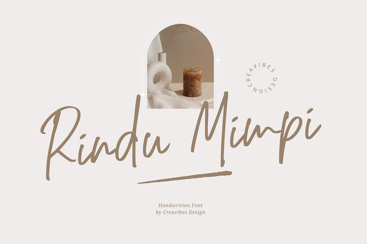 Rindu Mimpi - Script Font, a Script Font by Creavibes Design (Photo 1 of 10)