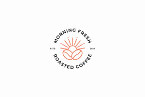 Roasted Bean Coffee Morning Logo, a Branding & Logo Template by Signatoro