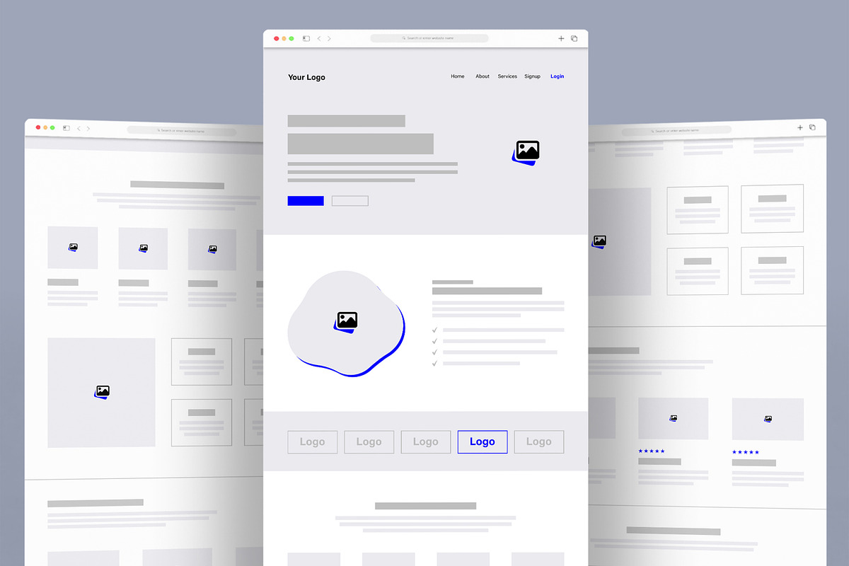 Modern Landing Page Wireframe, a Landing Page Template by ContestDesign (Photo 1 of 6)