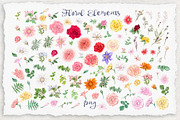 Watercolor Flowers clipart big set, a Decorative Illustration by Yuliya Art (Thumbnail 2 of 16)