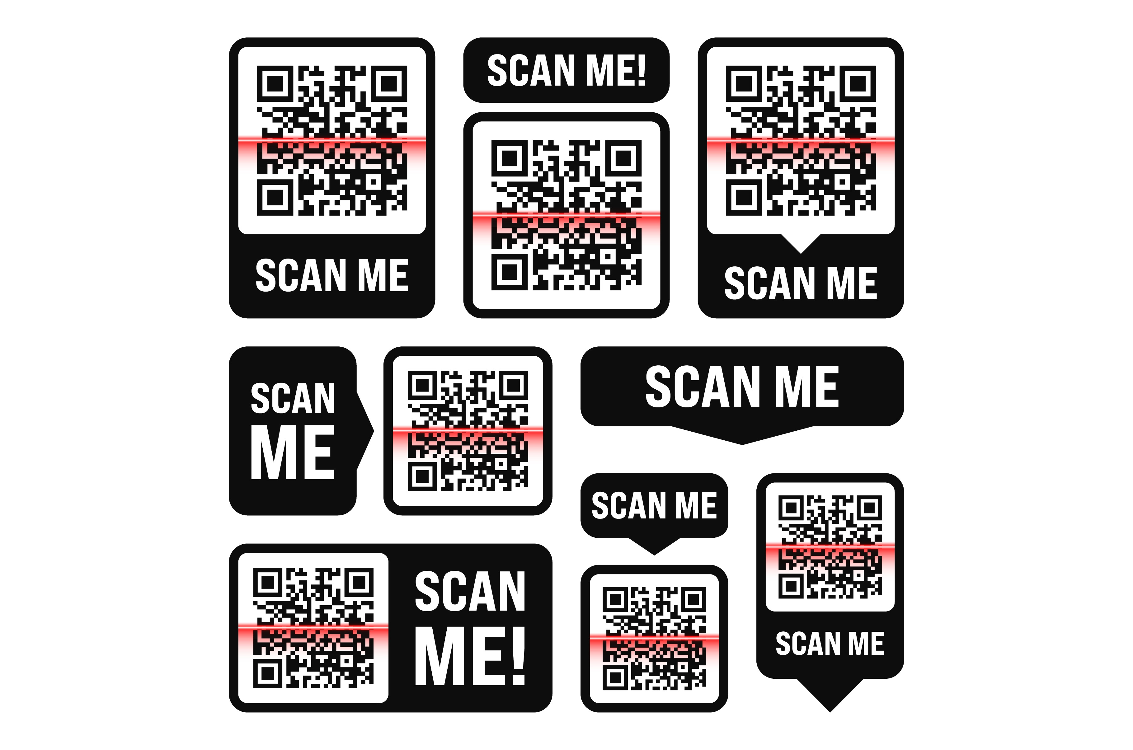 Scan me QR code sticker. Online, a Technology Illustration by 32pixels