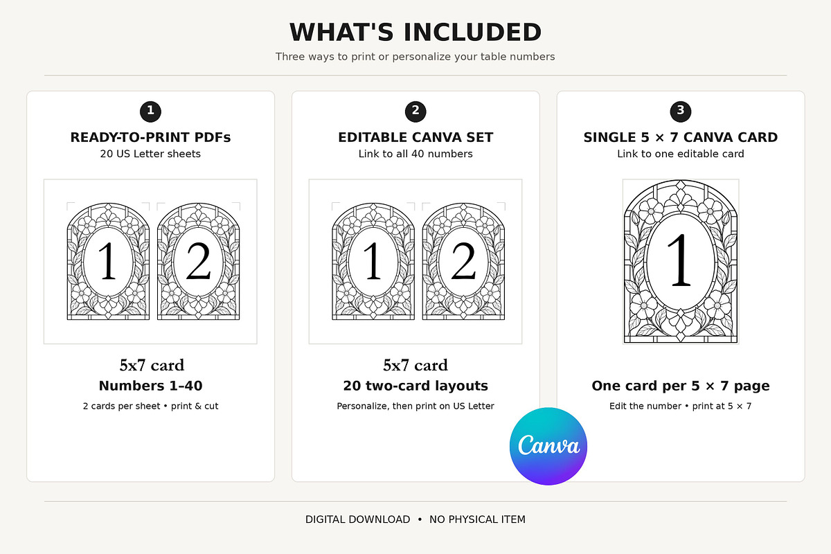 Stained Glass Wedding Table Numbers, an Invitation Template by Arfis (Photo 6 of 11)