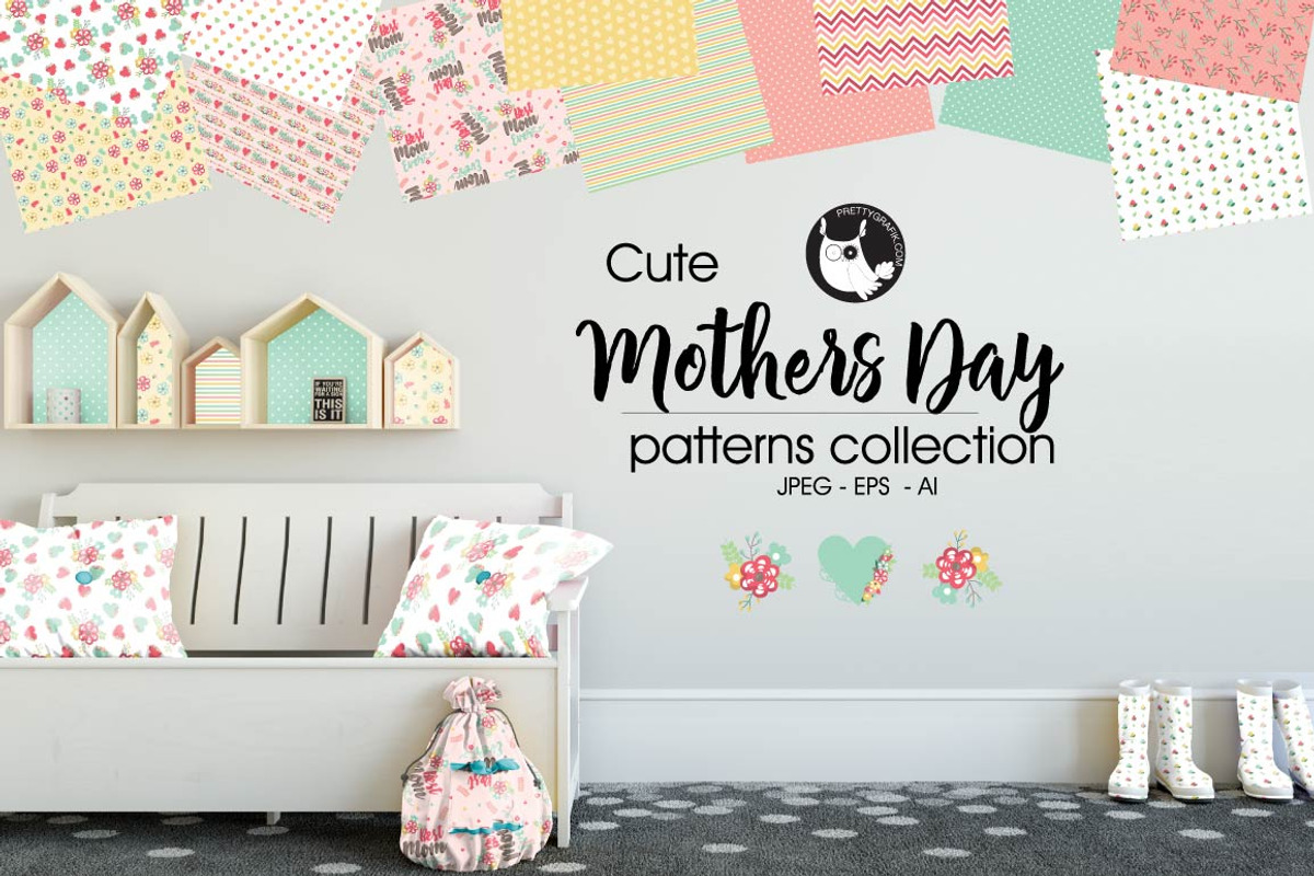 MOTHERS DAY Pattern collection, a Pattern Graphic by PrettyPatterns (Photo 1 of 5)