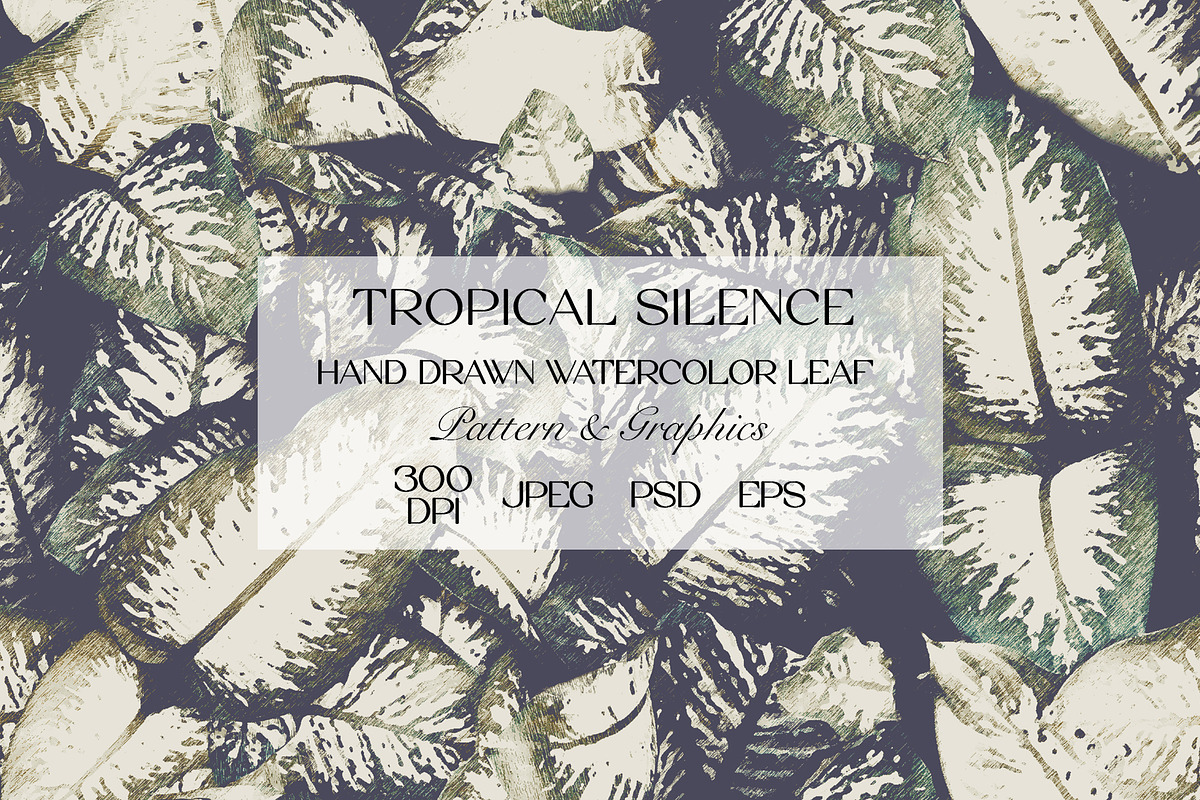 Hand Drawn Tropical Leaf Pattern, a Pattern Graphic by StudioGlouna