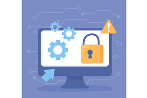 computer data security, a Technology Illustration by studiogstock