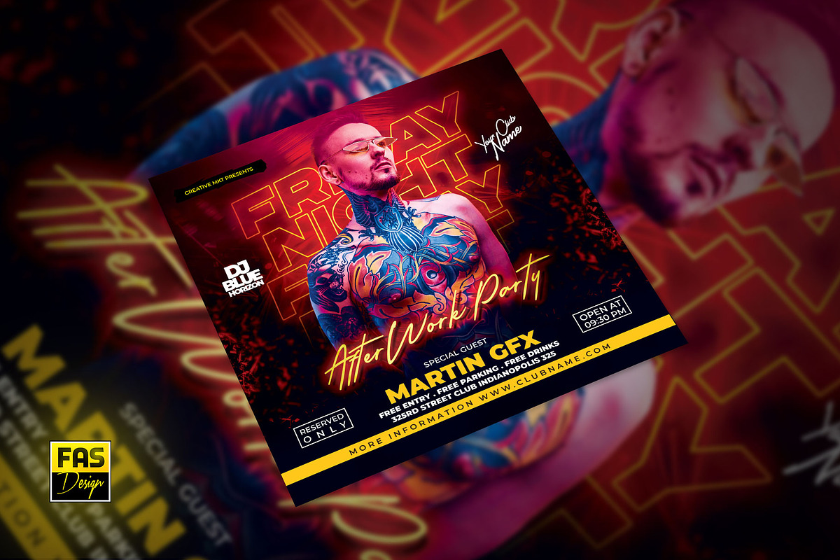 Night Party Flyer Template, a Flyer Template by FAS-DESIGN (Photo 2 of 3)