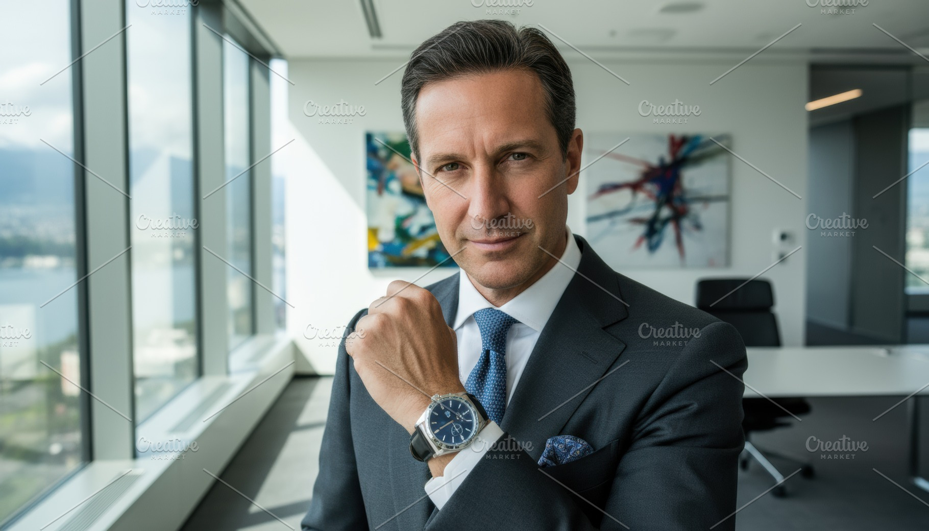 Successful businessman in a modern corporate office, a Business Photo by Igor Tichonow