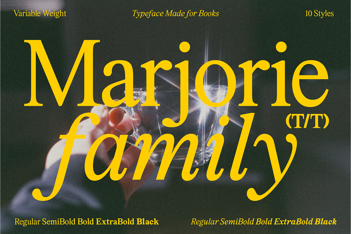 Marjorie Variable Serif + Italics, a Font by That That Creative (Photo 1 of 14)