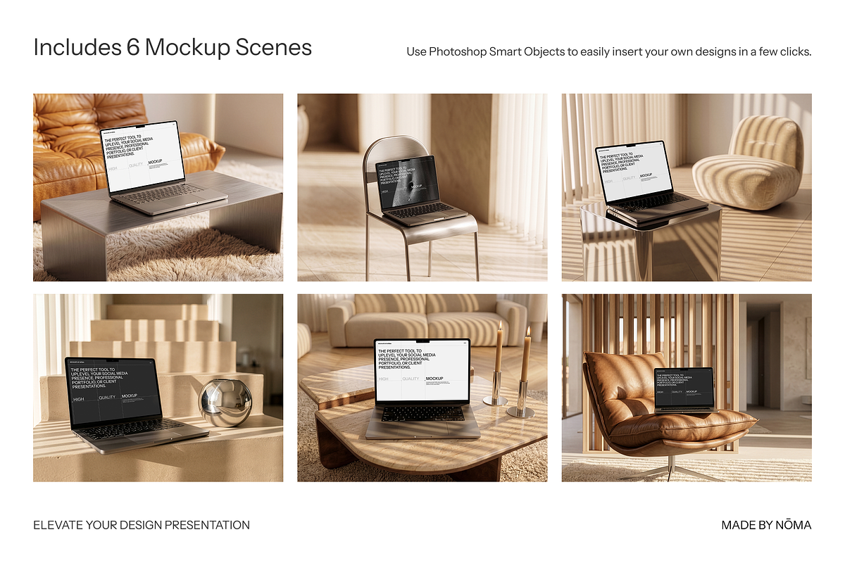 Aesthetic MacBook Mockup Set, a Mac Mockup by The Noma Studio (Photo 2 of 7)