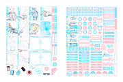 Blue Watercolor Planner Sticker Set, a Design Template by DigitalDesignAI (Thumbnail 2 of 4)