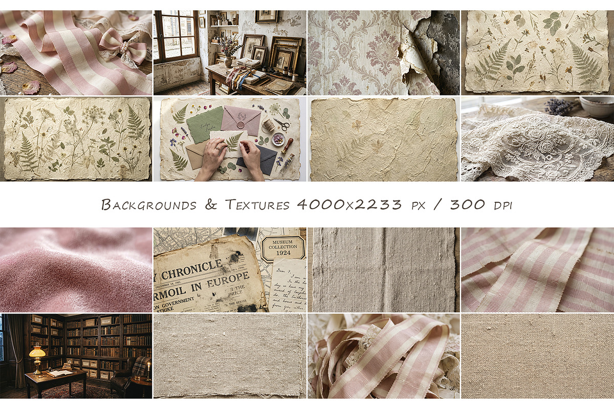 Vintage Coquette Archive, a Background Graphic by Nadia Semyroz (Photo 9 of 12)
