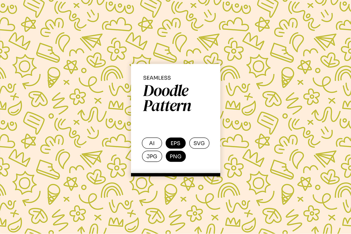 Green Doodle Pattern, a Pattern Graphic by Neermana (Photo 1 of 5)