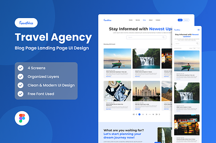 Travel Agency Blog Landing Page, a Landing Page Template by twinstd