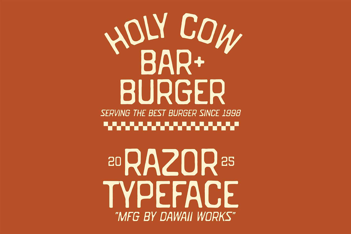 DW Razor Display Fonts, a Sans Serif Font by Dawaii Goods (Photo 7 of 7)