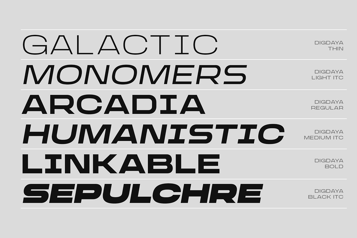 Digdaya Ultrawide Font, a Sans Serif Font by Locomotype (Photo 5 of 11)