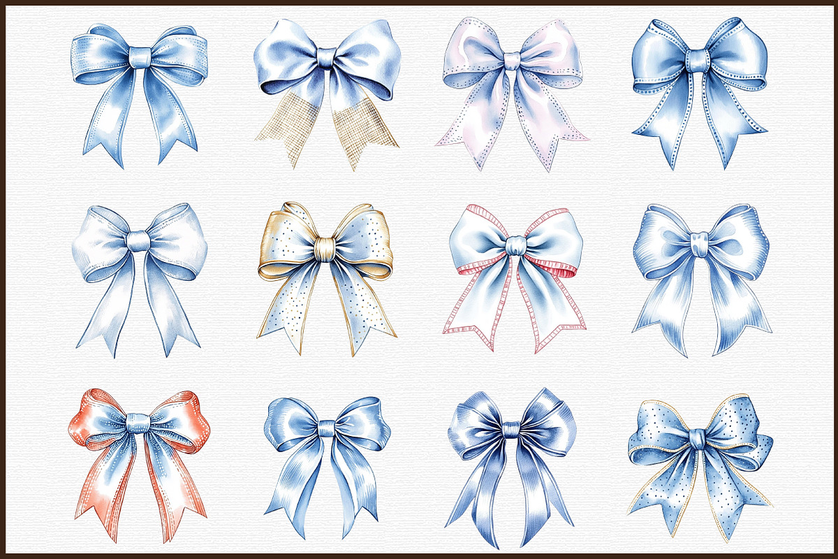 Watercolor Bows Clipart, an Illustration by Sublimation Artist (Photo 3 of 6)