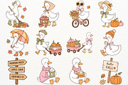 Silly Goose Clipart PNG Fall Harvest, a Seasonal Illustration by SugarCloudStudioArt (Thumbnail 4 of 6)