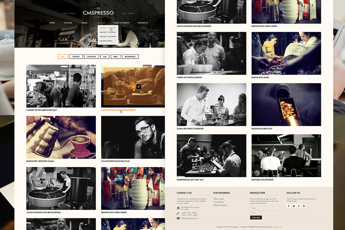 Coffee Wordpress Theme, a WordPress Template by Cmsideas (Photo 5 of 5)