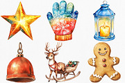 Cute Cartoon Christmas Clipart, an Illustration by Canvas Craft (Thumbnail 2 of 7)
