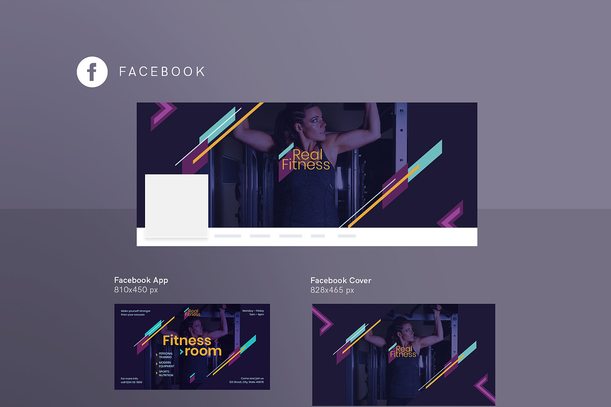 Social Media Pack | Fitness Gym, a Social Media Template by Amber Graphics (Photo 9 of 10)