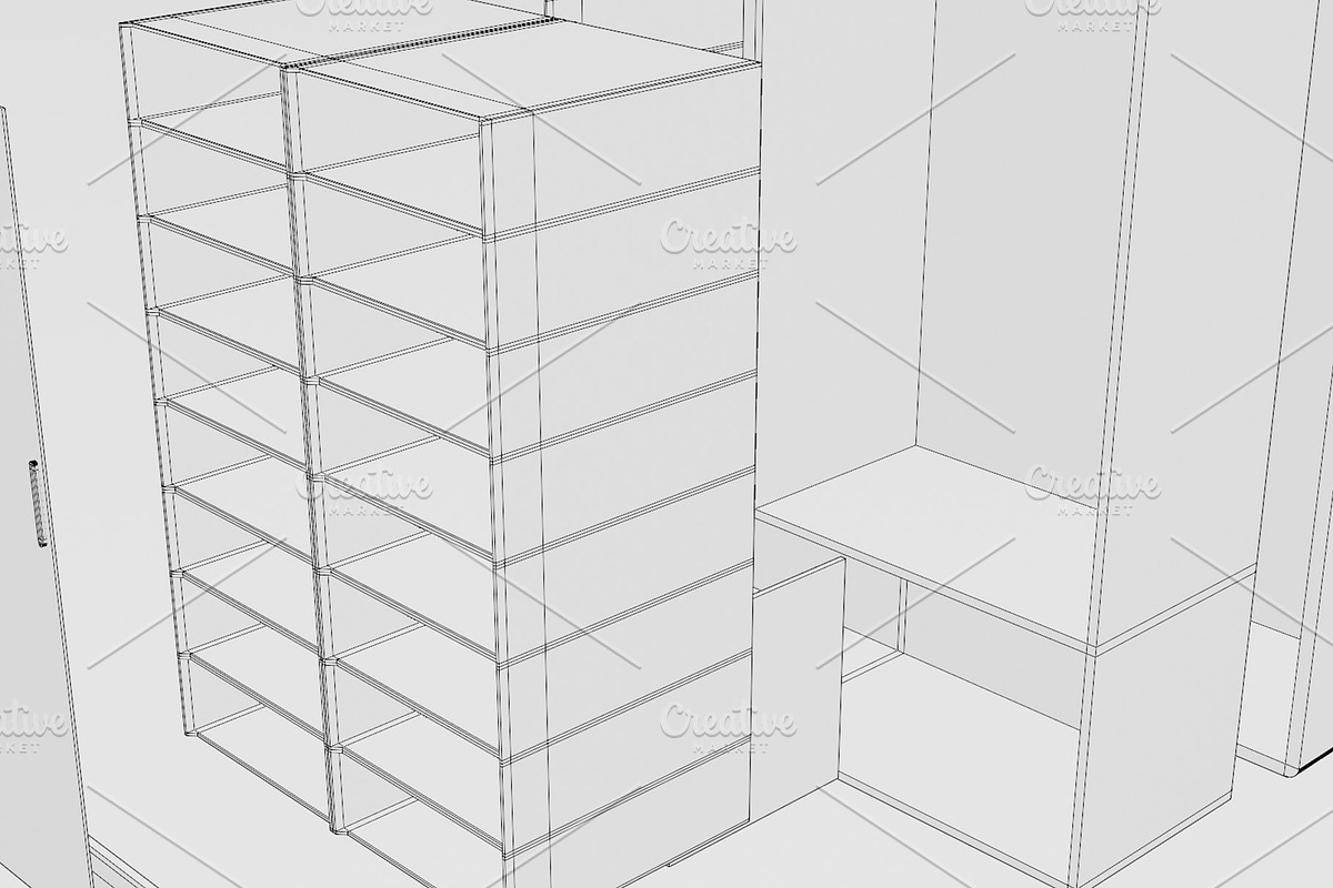 Cabinet Furniture 3D Model, a Furniture 3D Model by mrfauzi (Photo 11 of 13)