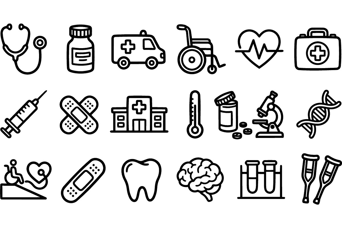 Medical Icon Vector Pack, an Illustration by designvectx (Photo 2 of 3)