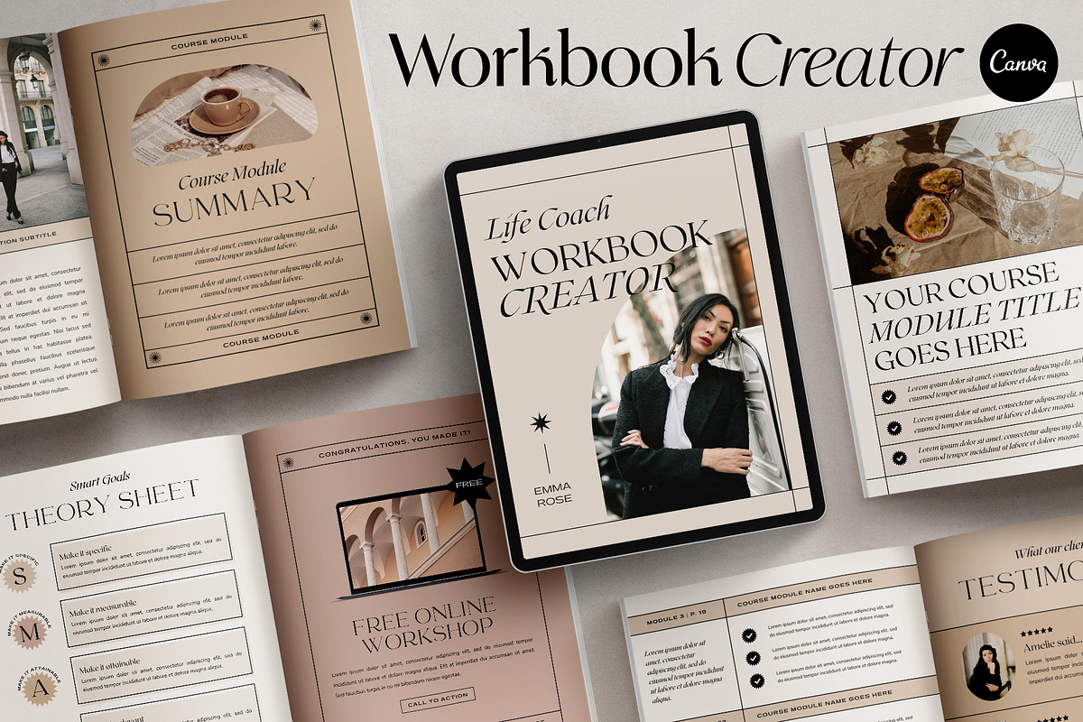 Aesthetic Workbook Template CANVA, a Brochure Template by Studio Loire (Photo 1 of 18)