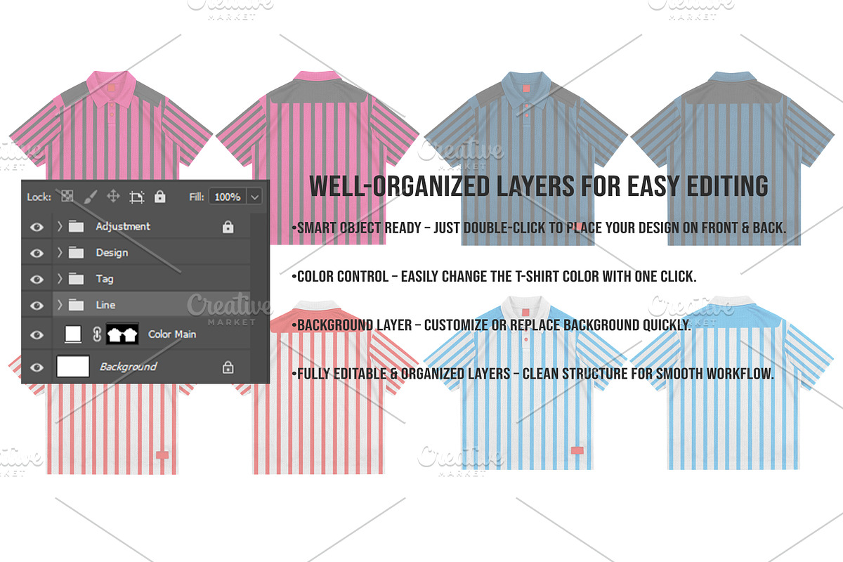 Vintage Striped Jersey Mockup PSD, a Shirt Mockup by std.badboy (Photo 3 of 4)